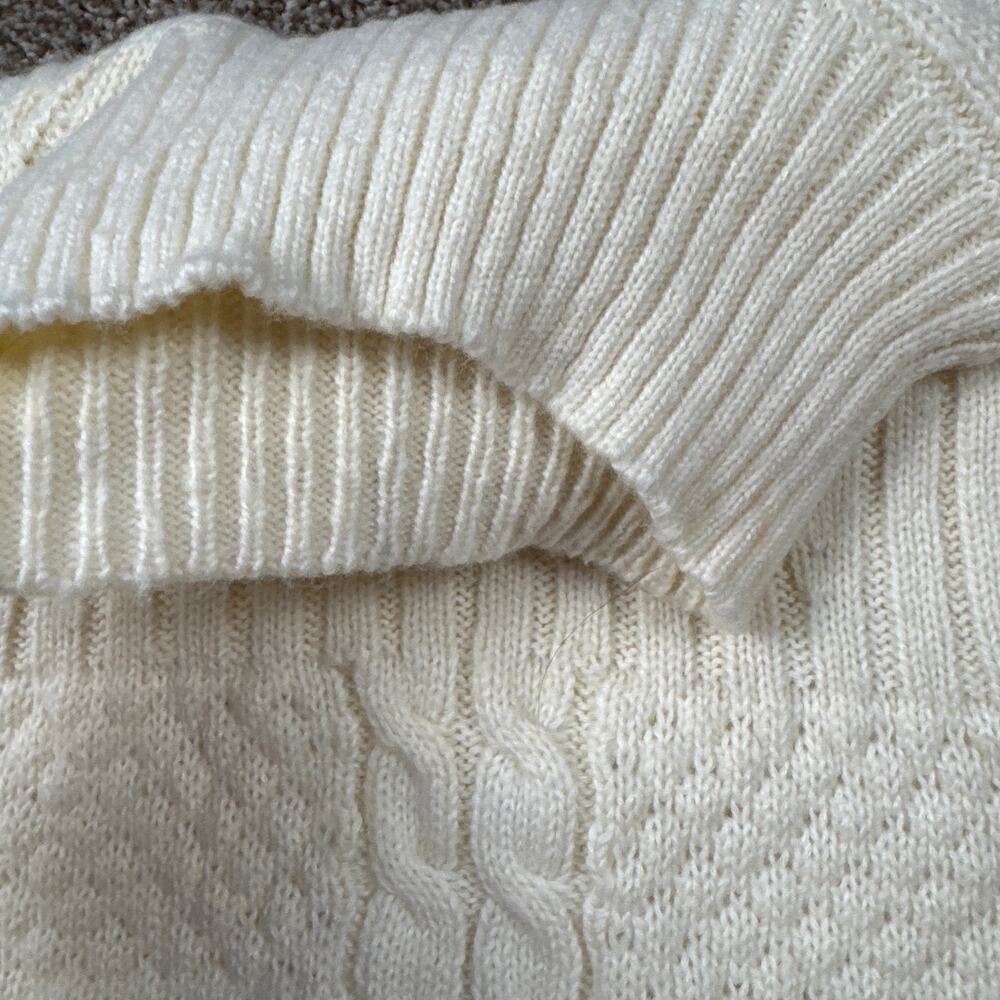 Maeve Cable-Knit Wool Blend Sweater Vest Oversized NWT Small Mock Neck Ivory - Picture 14 of 14